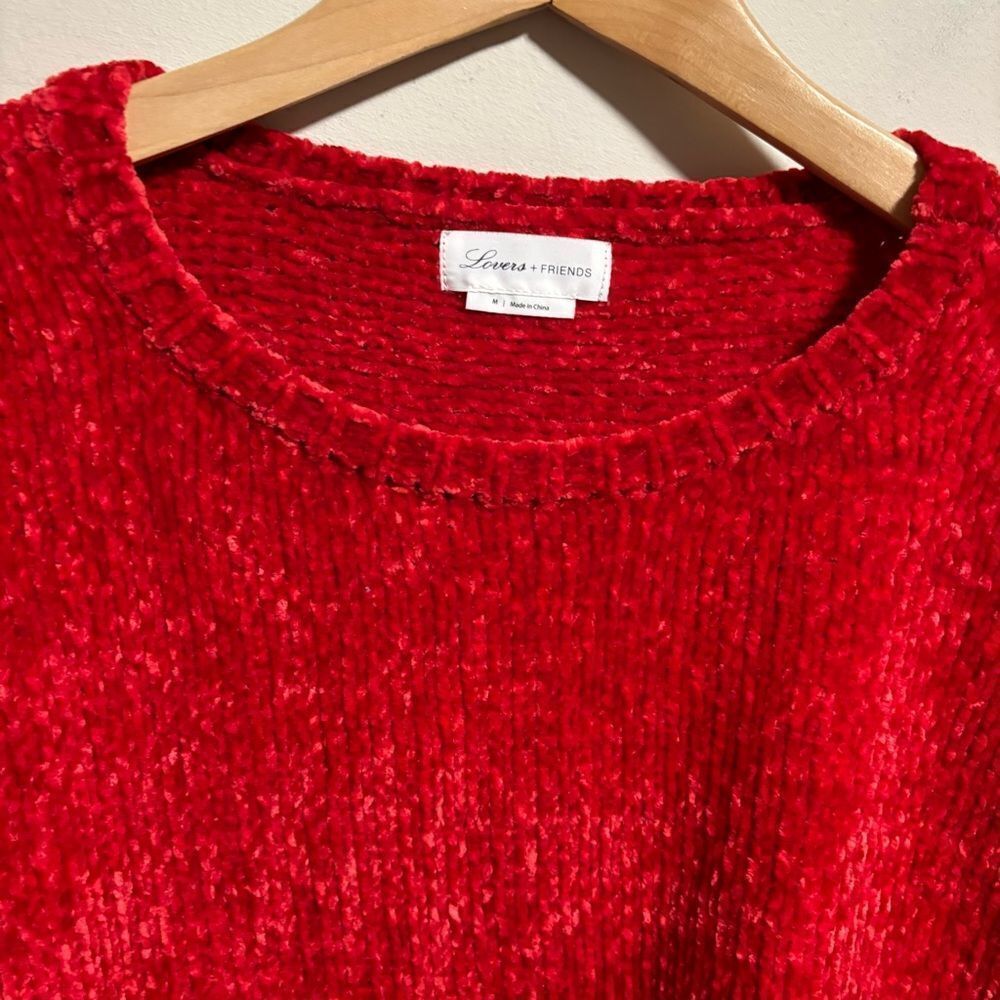 LOVERS + FRIENDS Riner Chenille Sweater Revolve Red- Size Medium - Picture 4 of 10